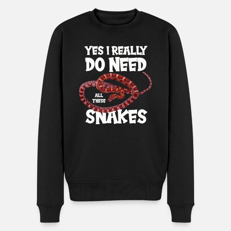 Schlange Kornnatter Reptil Geschenkidee - Männer Premium Bio Pullover - Schwarz