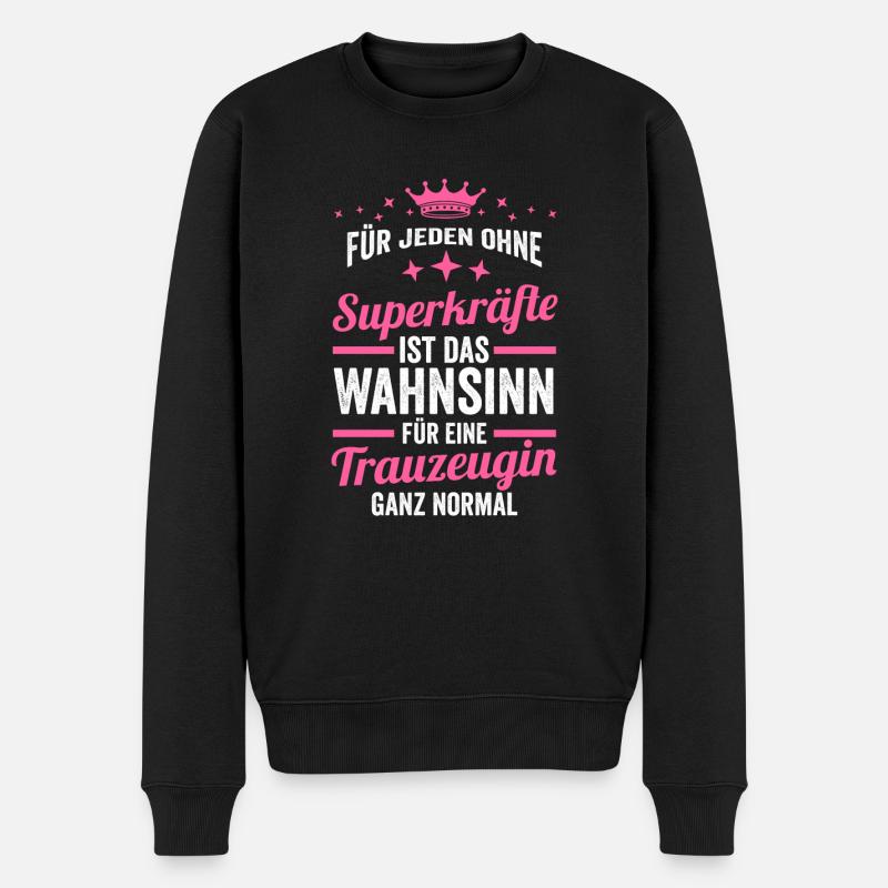 Trauzeugin - Männer Premium Bio Pullover - Schwarz