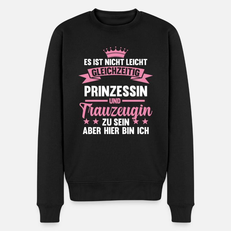 Prinzessin Trauzeugin - Männer Premium Bio Pullover - Schwarz