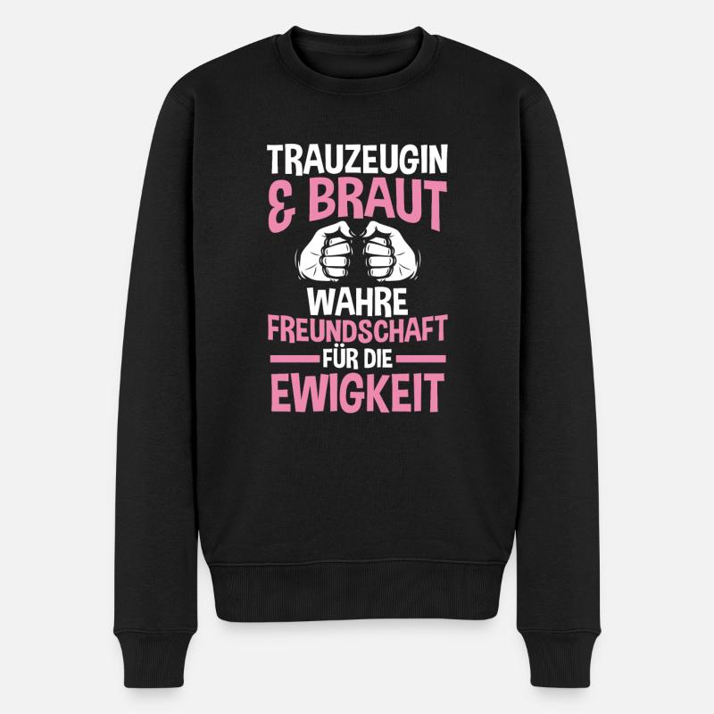 Trauzeugin - Männer Premium Bio Pullover - Schwarz