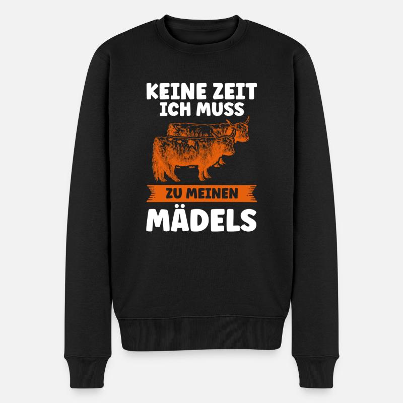 Kuh Kühe Kuh Geschenk - Männer Premium Bio Pullover - Schwarz