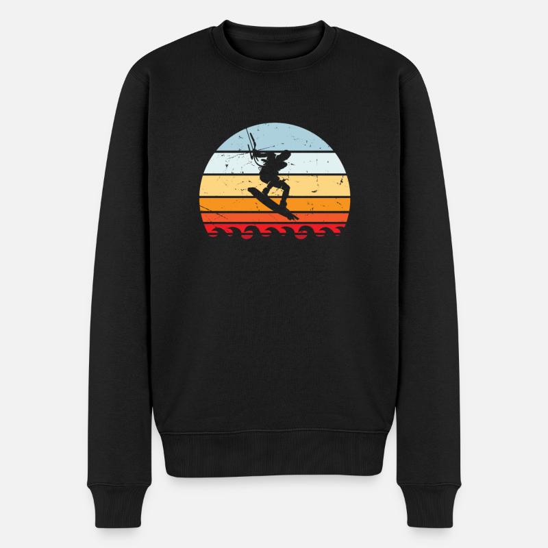 KIte Surfing | Surfer - Männer Premium Bio Pullover - Schwarz