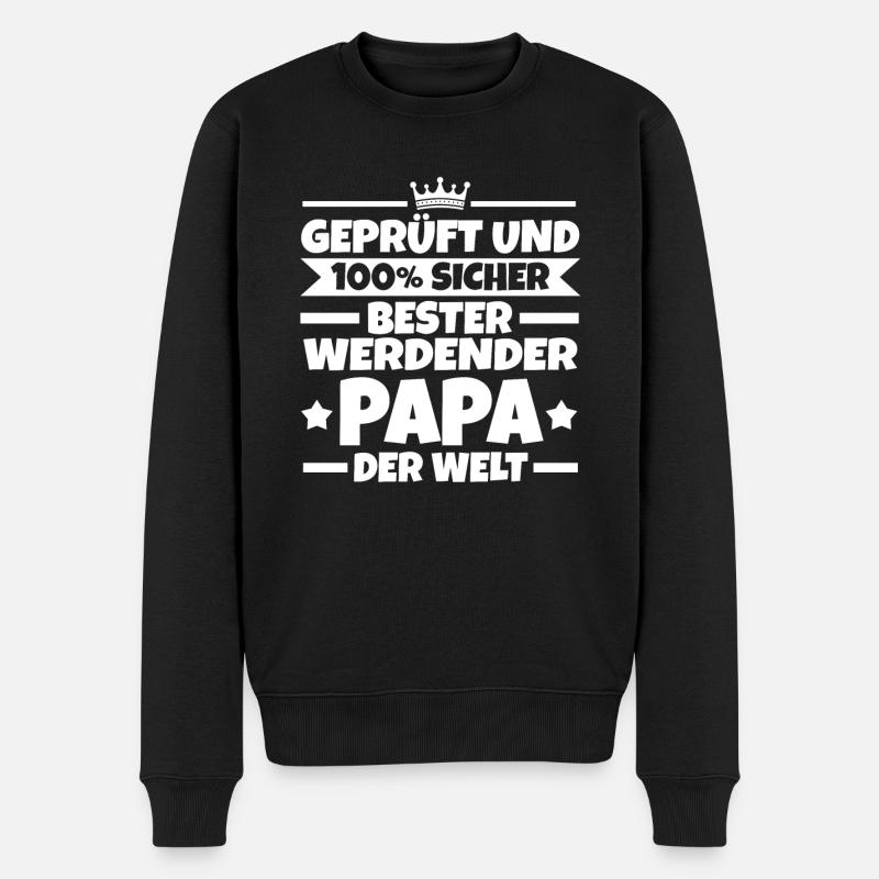 Werdender Papa - Männer Premium Bio Pullover - Schwarz