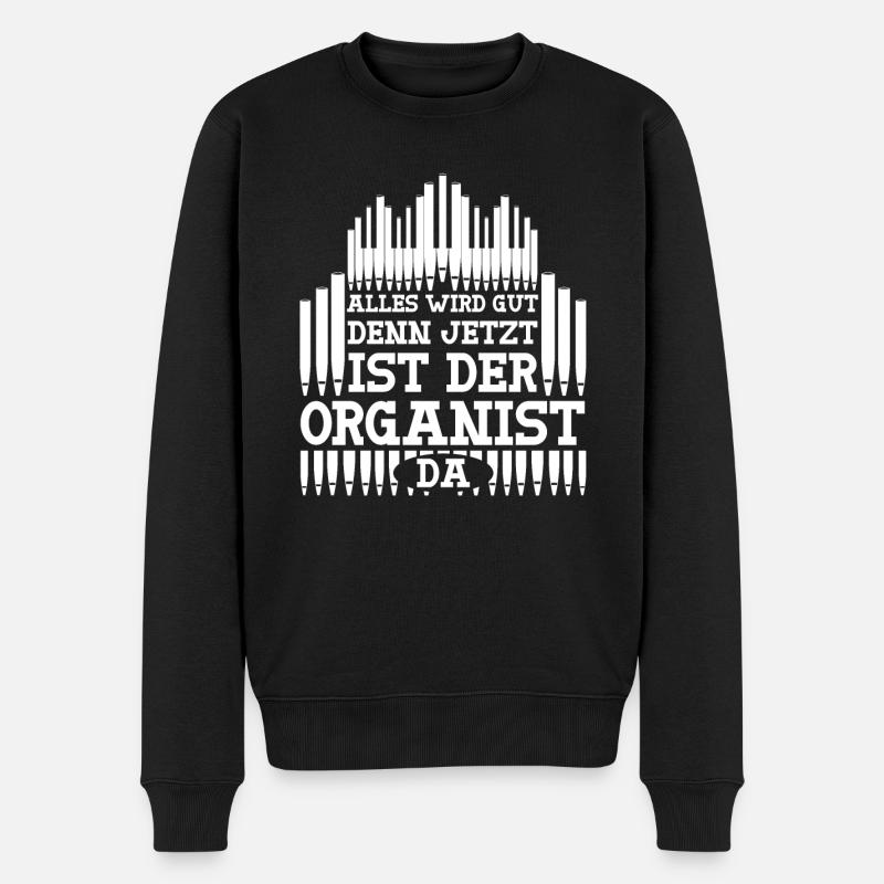 Orgel Organist Orgelspieler - Männer Premium Bio Pullover - Schwarz