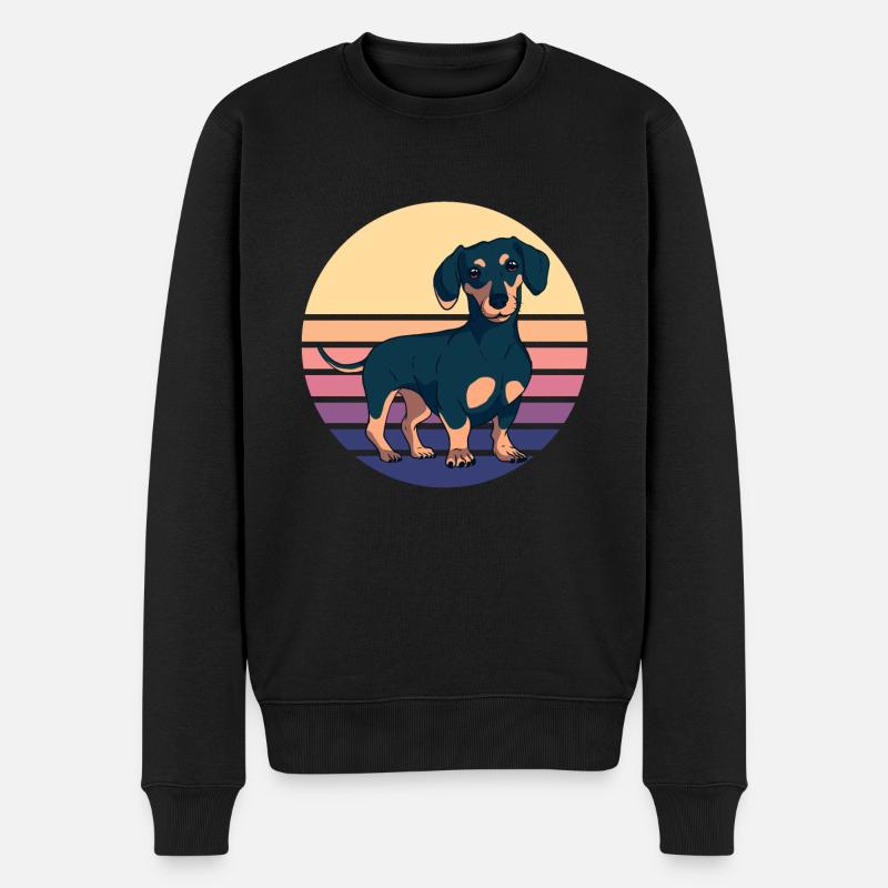 Dachshund Teckel Dackel - Pull Premium bio Homme - noir