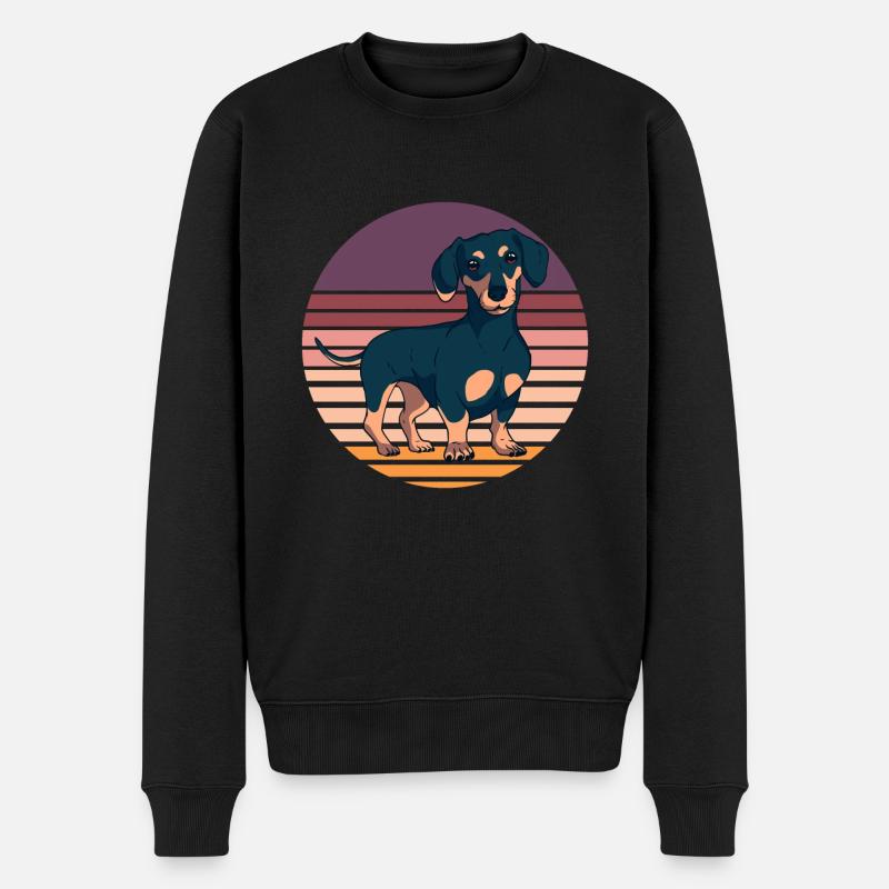 Dachshund Teckel Dackel - Männer Premium Bio Pullover - Schwarz