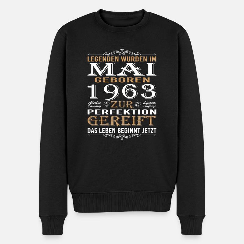 Legenden wurden im Mai 1963 geboren - Männer Premium Bio Pullover - Schwarz