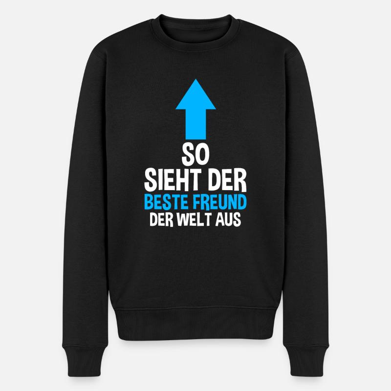 Bester Freund - Männer Premium Bio Pullover - Schwarz
