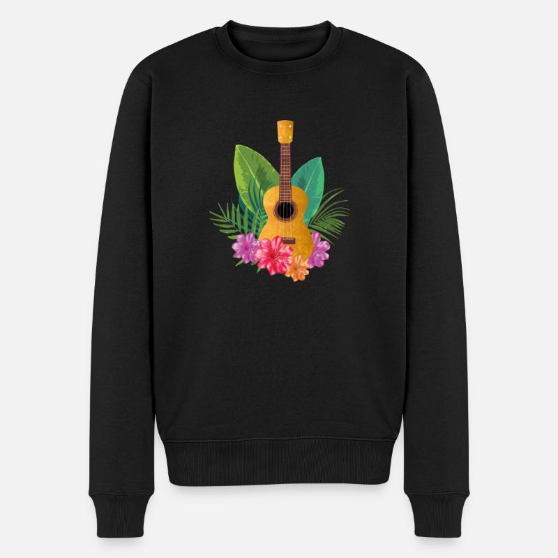 Ukulele - Männer Premium Bio Pullover - Schwarz