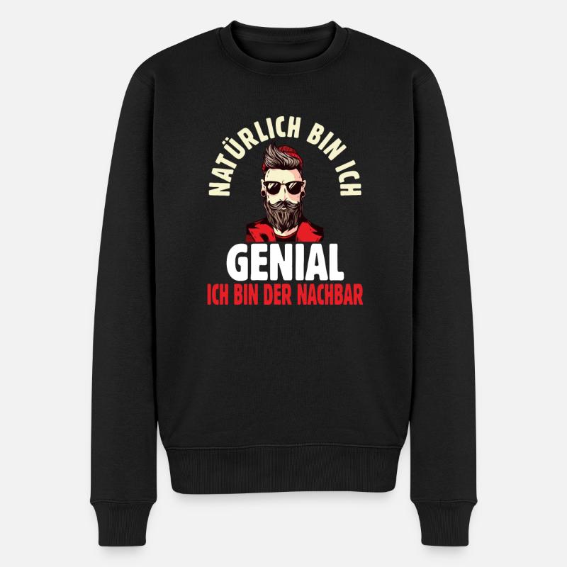 Nachbar - Männer Premium Bio Pullover - Schwarz