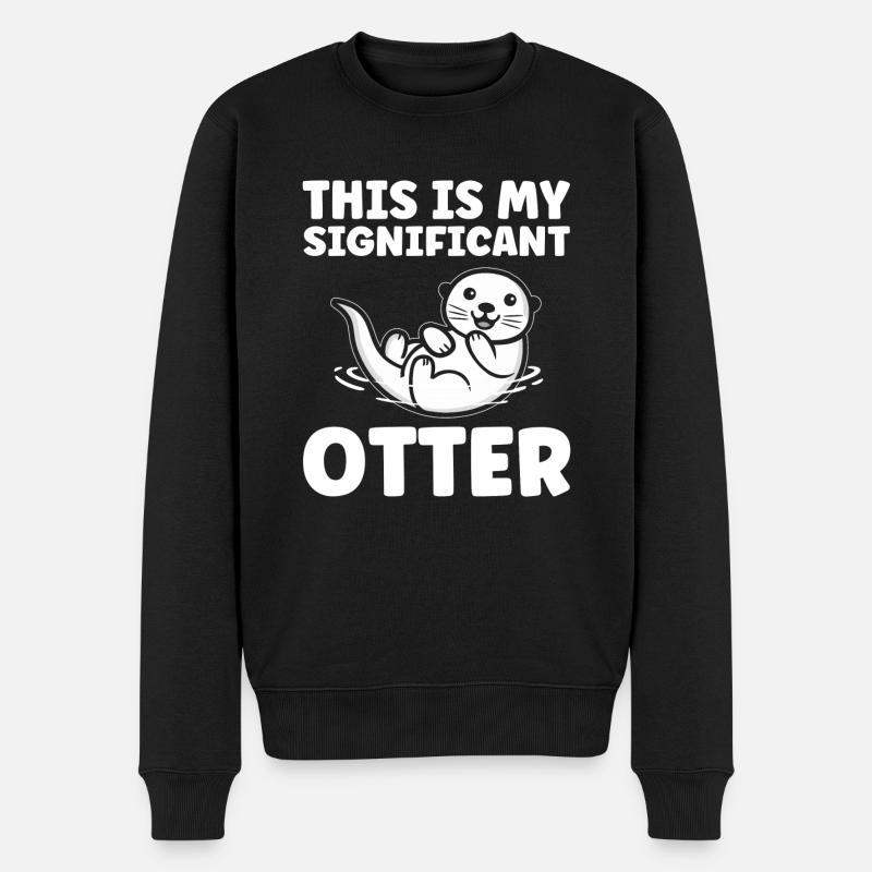 Otter Otter Tier Geschenk - Männer Premium Bio Pullover - Schwarz