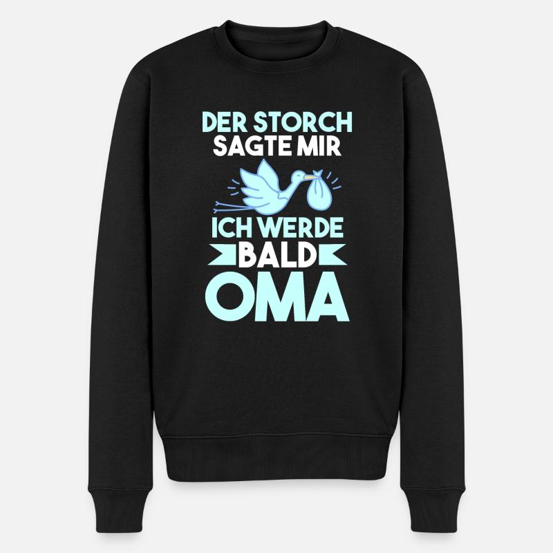 Werdende Oma - Männer Premium Bio Pullover - Schwarz