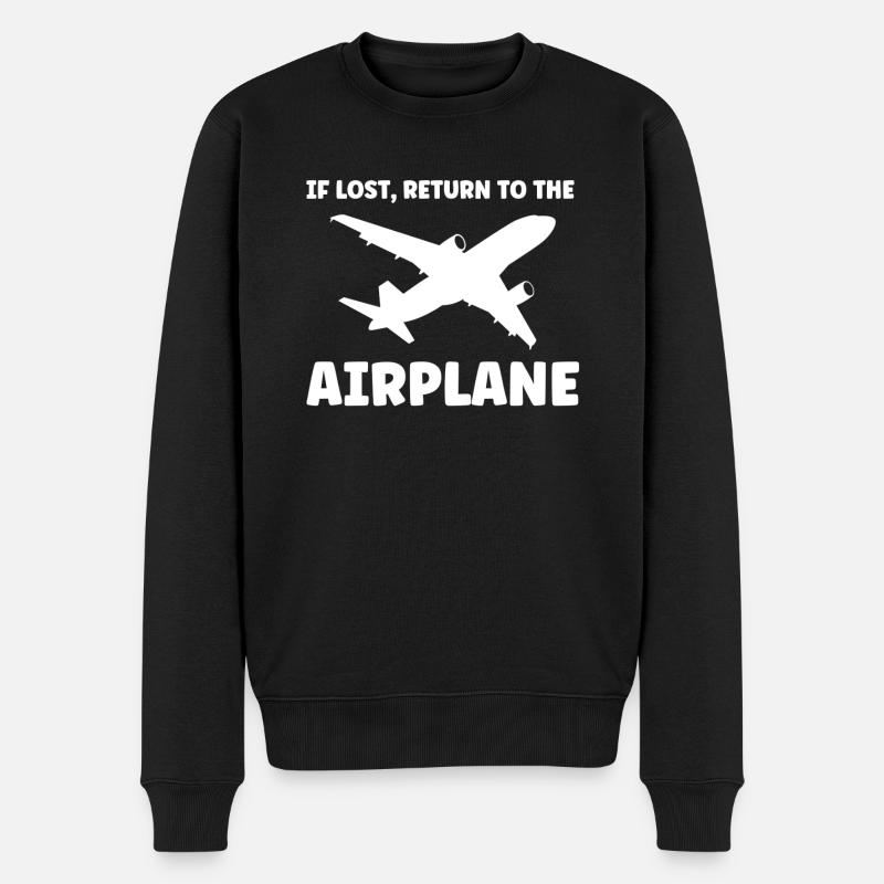Flugzeug Flugzeuge Pilot Geschenk - Männer Premium Bio Pullover - Schwarz