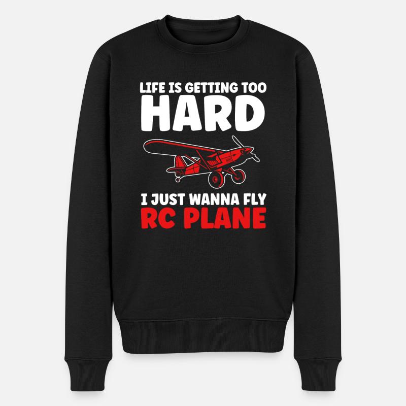 RC Flugzeug Flugzeuge Flugzeug Geschenk - Männer Premium Bio Pullover - Schwarz