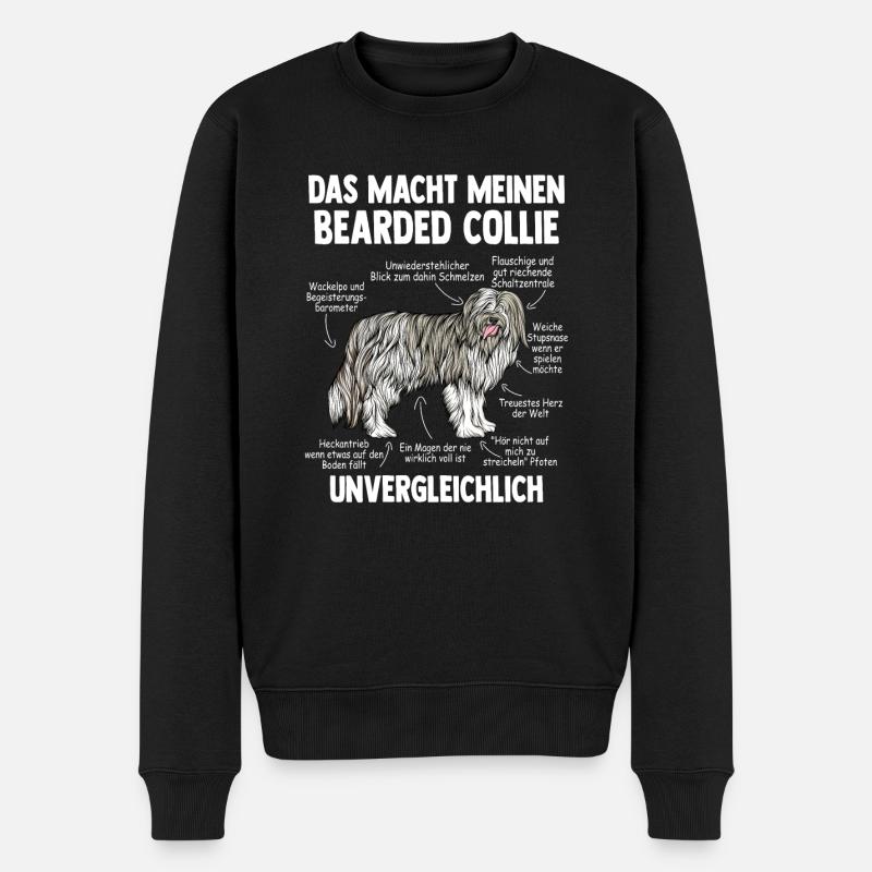 Bearded Collie - Männer Premium Bio Pullover - Schwarz
