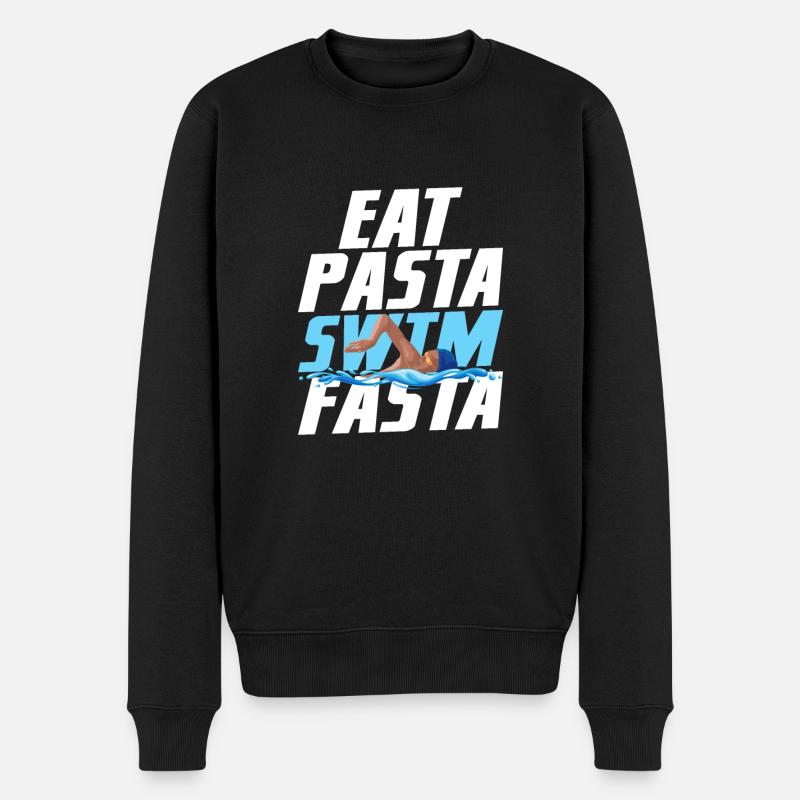 I Beat People With A Stick Swim Team Funny Swimmin - Männer Premium Bio Pullover - Schwarz