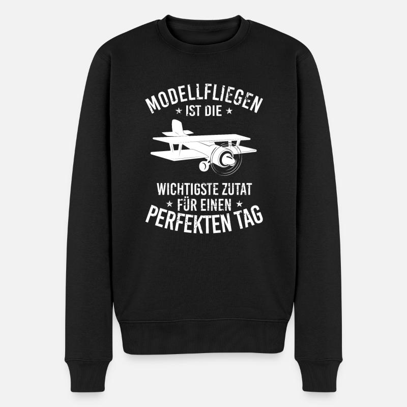 Modellbau Flugzeug Modellflug - Männer Premium Bio Pullover - Schwarz