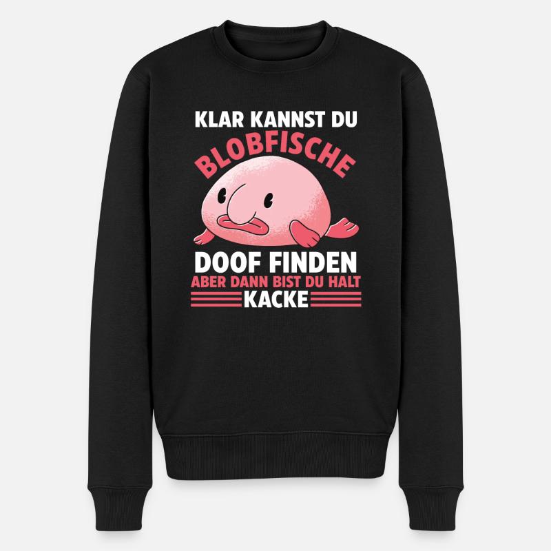 Blobfisch - Männer Premium Bio Pullover - Schwarz