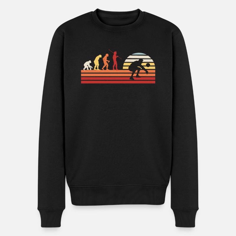 Retro Volleyball Vintage Beachvolleyball - Männer Premium Bio Pullover - Schwarz