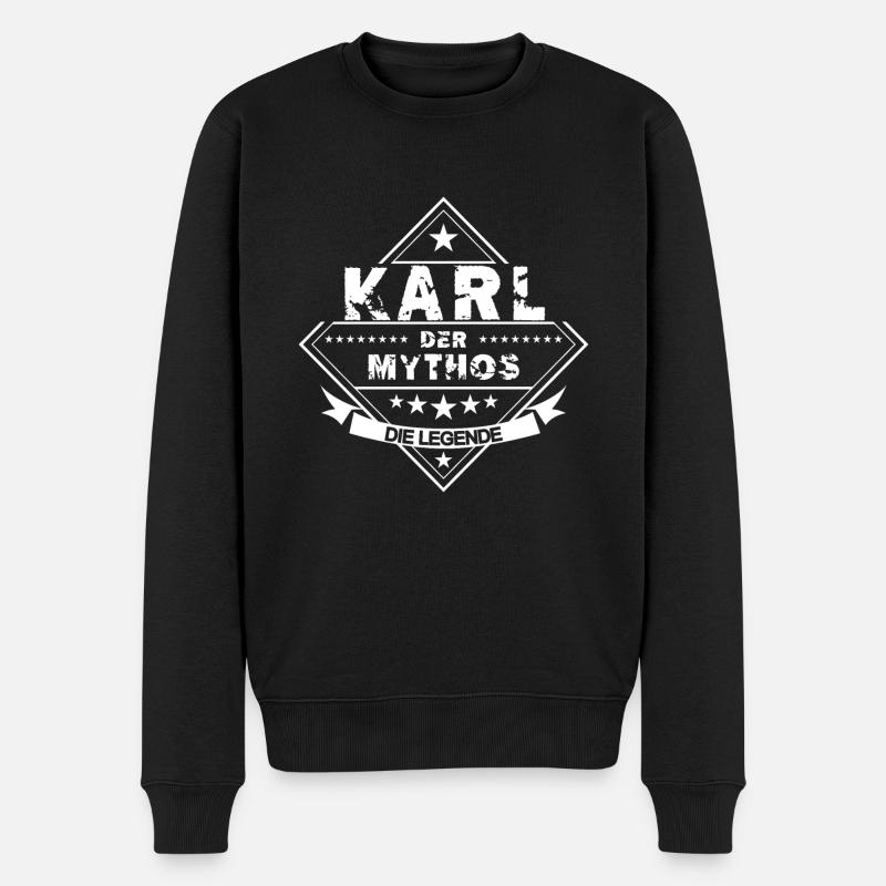 Ich bin Karl und die Legende - Männer Premium Bio Pullover - Schwarz