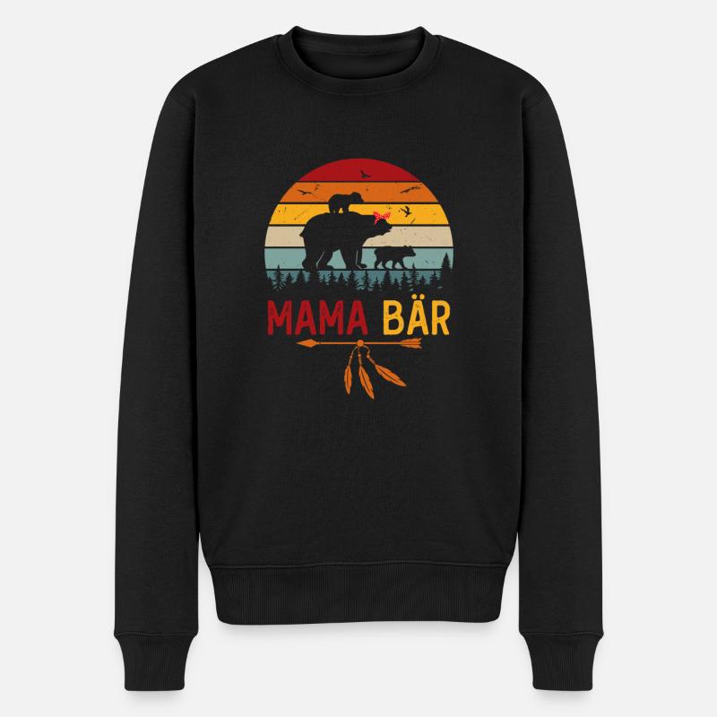 MamaBär - Männer Premium Bio Pullover - Schwarz