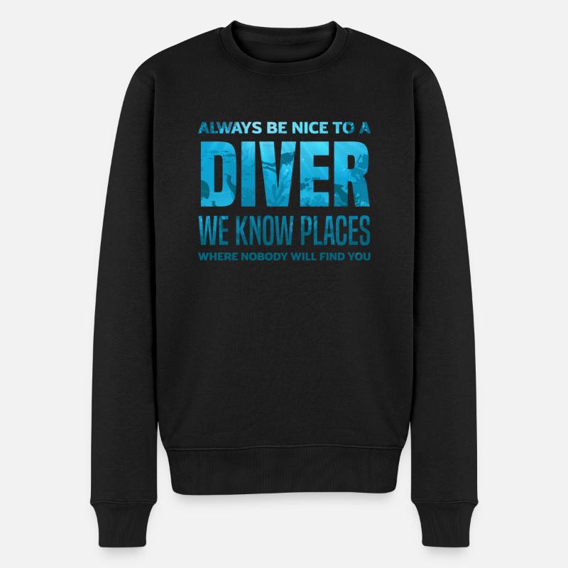 Tauchen Taucher Lustiges Taucher Geschenk - Männer Premium Bio Pullover - Schwarz