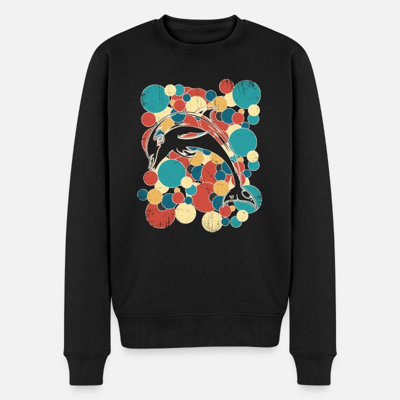 Dauphins Dauphins Mammifères marins - Pull Premium bio Homme - noir