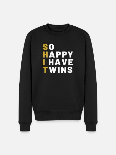 Twin Papa Twins Father Pregnancy - Men's Premium Organic Jumper - black