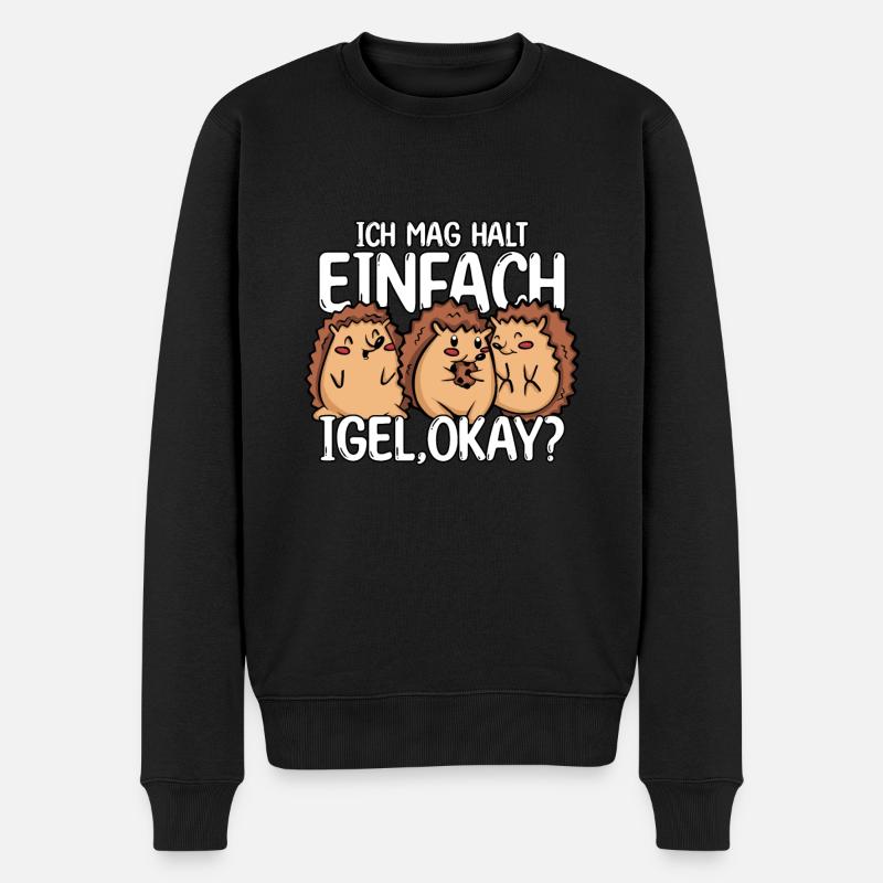 Igel - Männer Premium Bio Pullover - Schwarz