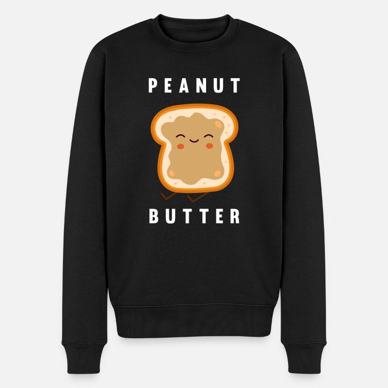 Erdnussbutter - Männer Premium Bio Pullover - Schwarz