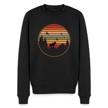 Moose Vintage Sunset Orignal scandinave - Pull Premium bio Homme - noir - Devant - Nico (187cm)