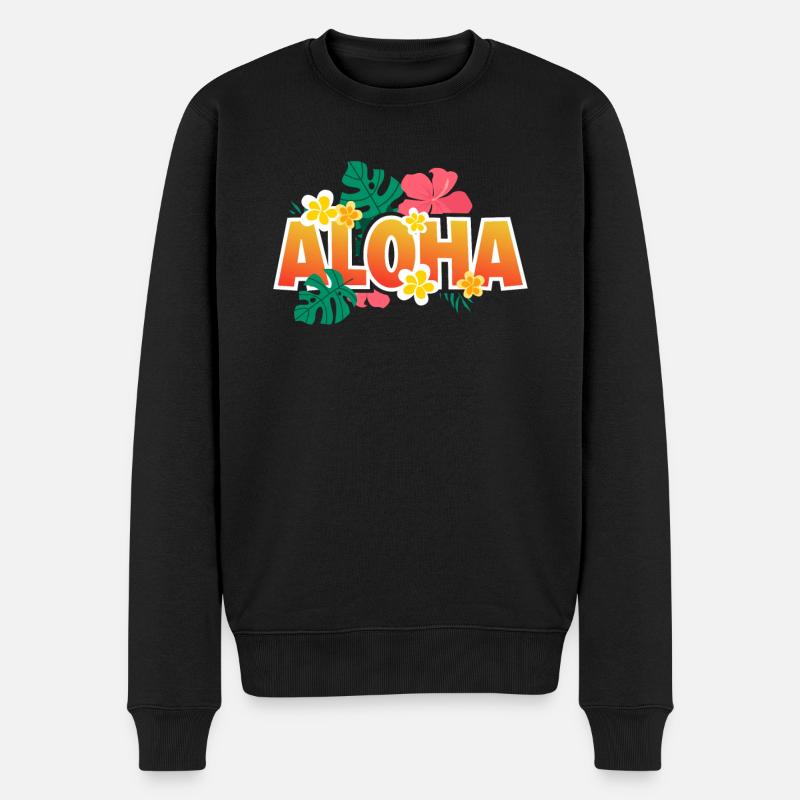 Hawaii Urlaub Hawaii Surfen Surfer - Männer Premium Bio Pullover - Schwarz