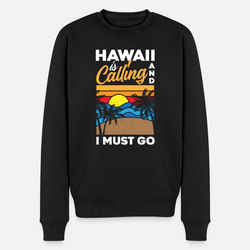 Hawaii Urlaub Hawaii Surfen Surfer - Männer Premium Bio Pullover - Schwarz
