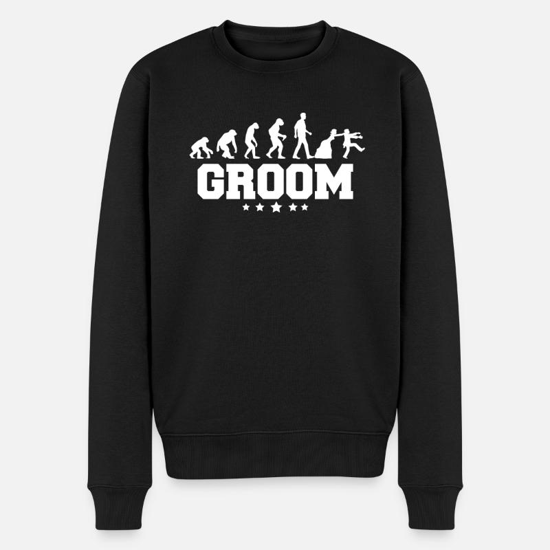 evolution of groom - Männer Premium Bio Pullover - Schwarz