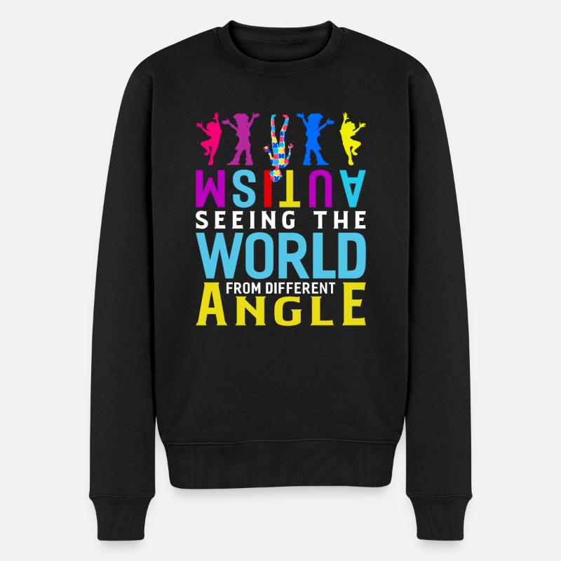 Autist Autismus Autisten Autistisch Geschenk - Männer Premium Bio Pullover - Schwarz