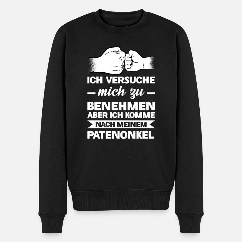 Patenonkel Patenkind Taufpate Geschenk - Männer Premium Bio Pullover - Schwarz