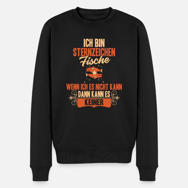 Sternzeichen Fische - Männer Premium Bio Pullover - Schwarz