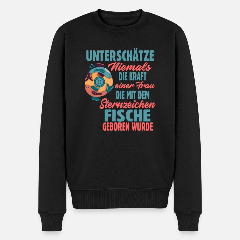 Sternzeichen Fische - Männer Premium Bio Pullover - Schwarz