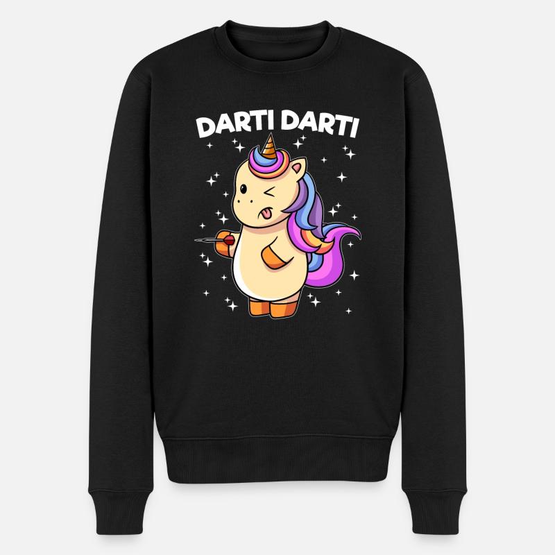 Darti Darti Einhorn - Männer Premium Bio Pullover - Schwarz