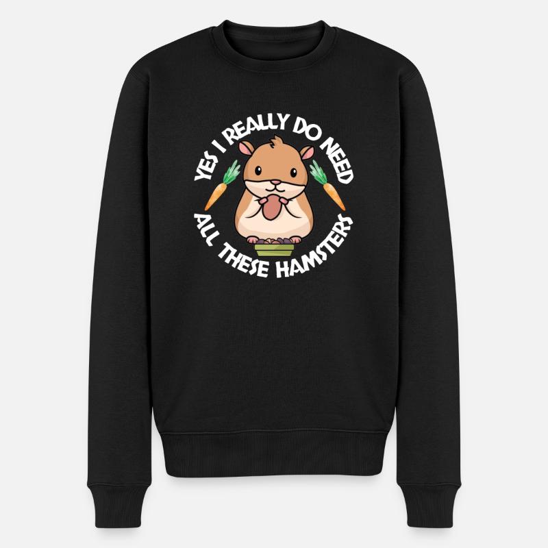 Hamster Fan Hamster Lover Hamsters - Männer Premium Bio Pullover - Schwarz
