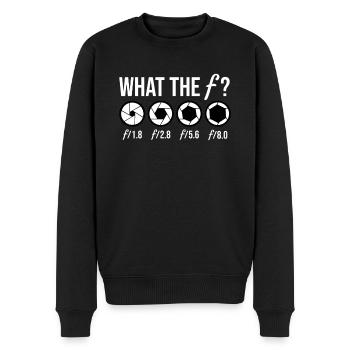 What The F? Fotograf Fotografie Fotografen - Männer Premium Bio Pullover - Schwarz - Vorne - Nico (187cm)