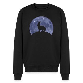 Rabbit Moon Forest Animals Animal Lover Gift - Men's Premium Organic Jumper - black - Front - Nico (187cm)