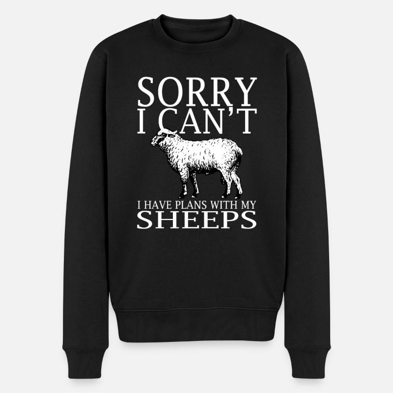 Sheep Funny Tee - Männer Premium Bio Pullover - Schwarz