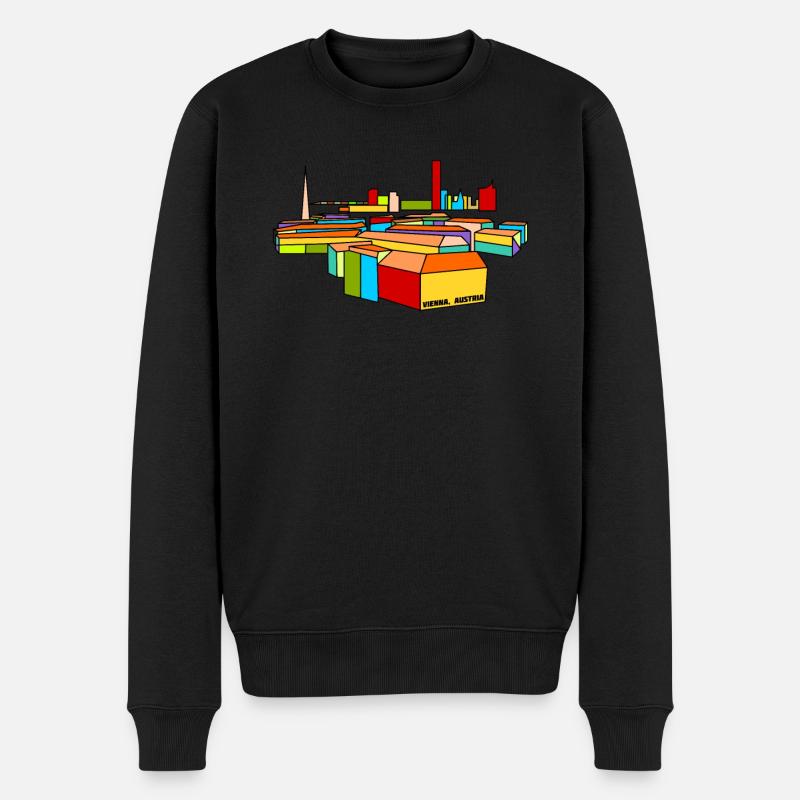 Wien Gebäude Architektur Wiener - Männer Premium Bio Pullover - Schwarz