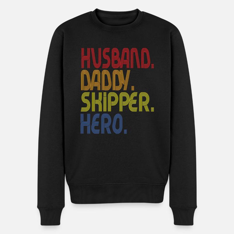 Mari Papa Skipper Héros - Pull Premium bio Homme - noir