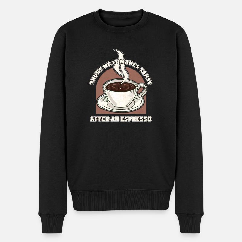 Espresso Kaffee - Männer Premium Bio Pullover - Schwarz