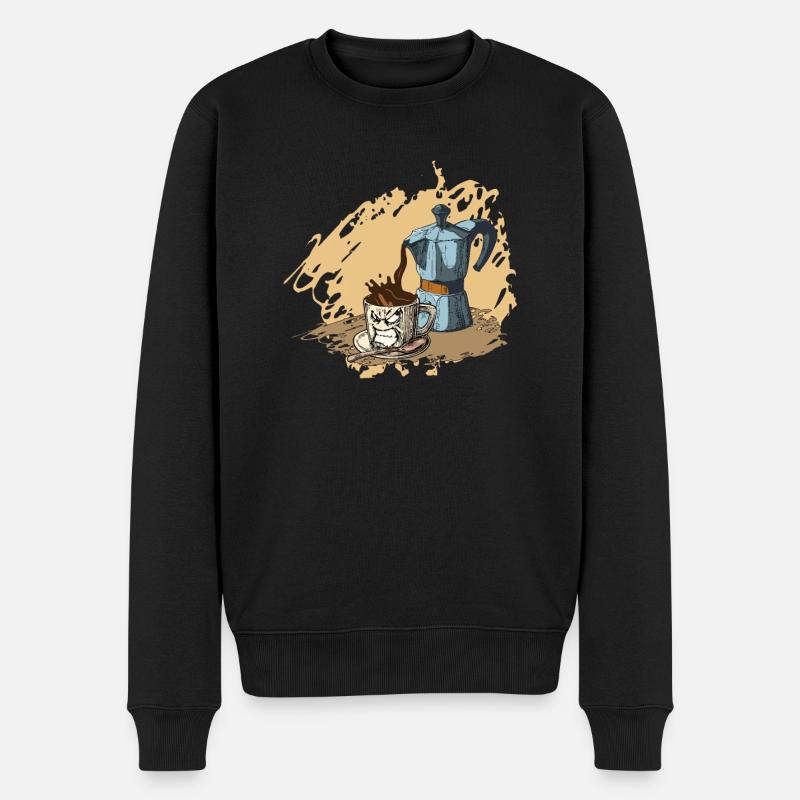 Café expresso - Pull Premium bio Homme - noir
