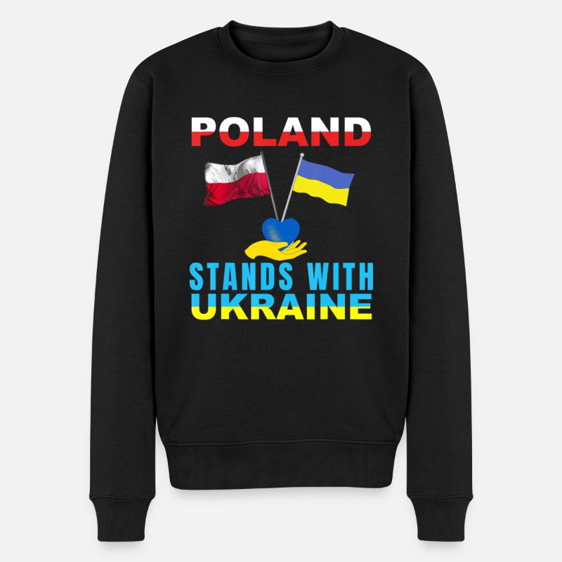 Ukraine Poland - Männer Premium Bio Pullover - Schwarz