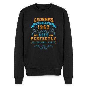 Legenden wurden 1962 Geboren - Männer Premium Bio Pullover - Schwarz - Vorne - Nico (187cm)