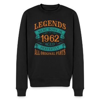 Legenden wurden 1962 Geboren - Männer Premium Bio Pullover - Schwarz - Vorne - Nico (187cm)